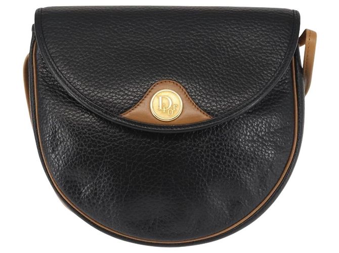 Christian Dior Schultertasche aus Leder Schwarz Gold Auth BA6146 Golden - Ansicht 13