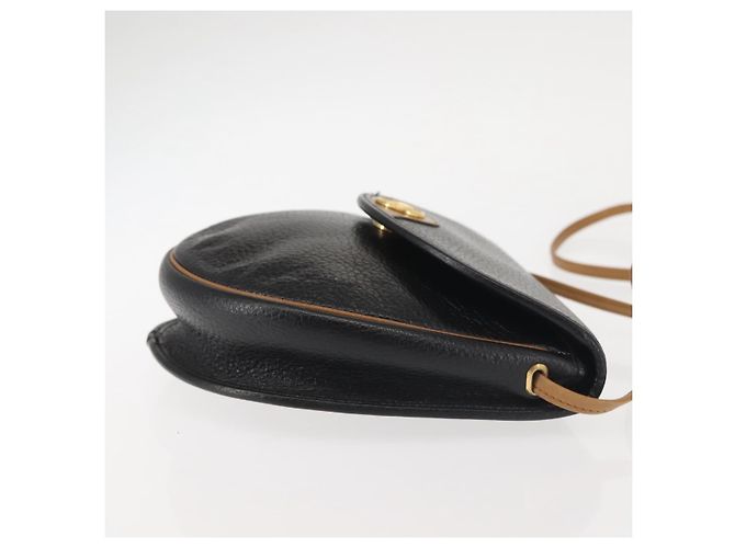 Christian Dior Schultertasche aus Leder Schwarz Gold Auth BA6146 Golden - Ansicht 3