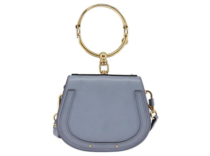 Chloé Borsa a mano Chloe Nile in pelle 2 in 1 blu chiaro oro Auth 142867 D'oro - vista 13