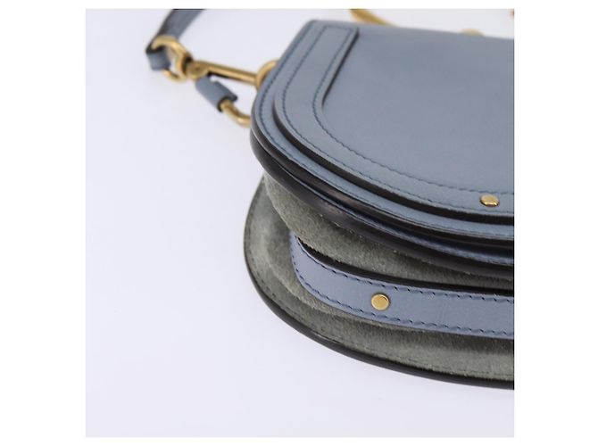 Chloé Borsa a mano Chloe Nile in pelle 2 in 1 blu chiaro oro Auth 142867 D'oro - vista 15