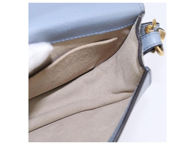 Chloé Borsa a mano Chloe Nile in pelle 2 in 1 blu chiaro oro Auth 142867 D'oro - vista 21