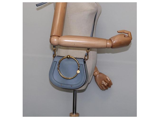 Chloé Borsa a mano Chloe Nile in pelle 2 in 1 blu chiaro oro Auth 142867 D'oro - vista 24