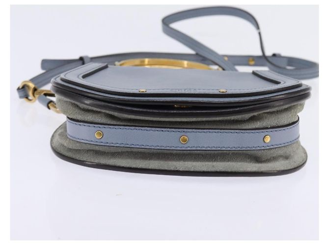 Chloé Borsa a mano Chloe Nile in pelle 2 in 1 blu chiaro oro Auth 142867 D'oro - vista 5