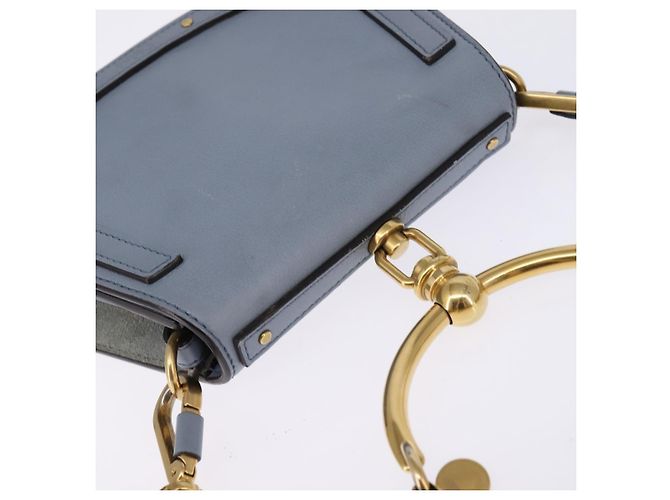 Chloé Borsa a mano Chloe Nile in pelle 2 in 1 blu chiaro oro Auth 142867 D'oro - vista 6