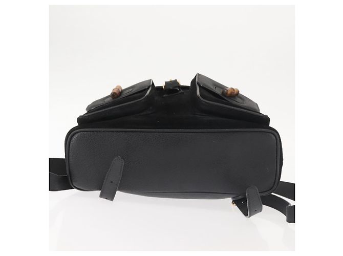 Bamboo Zaino in Bambù GUCCI Camoscio Nero Oro 003 2058 016 Auth BA5937 D'oro - vista 5