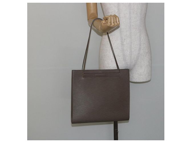 LOUIS VUITTON Borsa a Spalla Epi Saint Tropez Grigio Lilla M5246B LV Auth BA6313 Marrone Porpora - vista 22