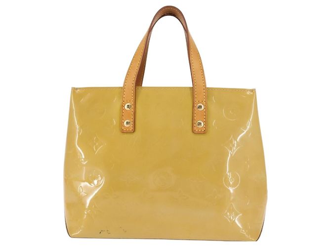 LOUIS VUITTON Monogram Vernis Reade PM Hand Bag Beige M91334 LV Auth BA6262 - view 13