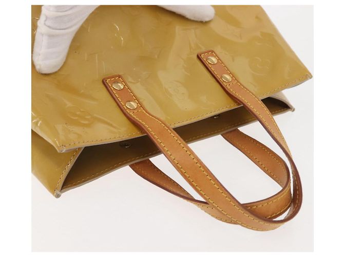 LOUIS VUITTON Monogram Vernis Reade PM Hand Bag Beige M91334 LV Auth BA6262 - view 6