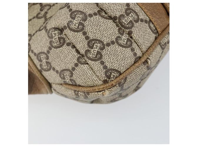 Borsa a Spalla GUCCI GG Plus Supreme in Pelle PVC Beige Oro Auth th6331 D'oro - vista 15