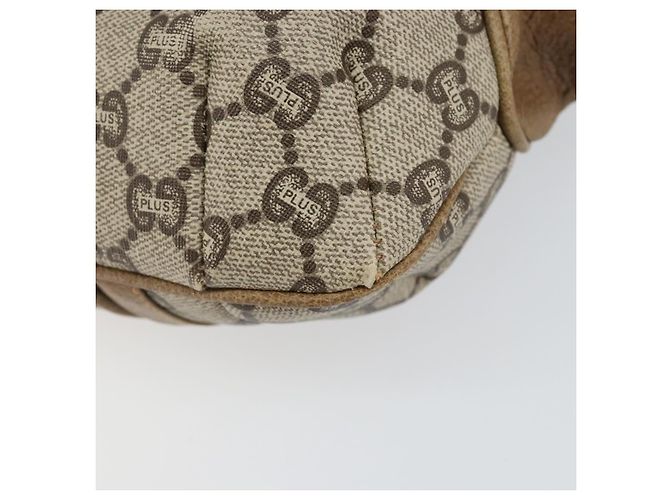 Borsa a Spalla GUCCI GG Plus Supreme in Pelle PVC Beige Oro Auth th6331 D'oro - vista 16