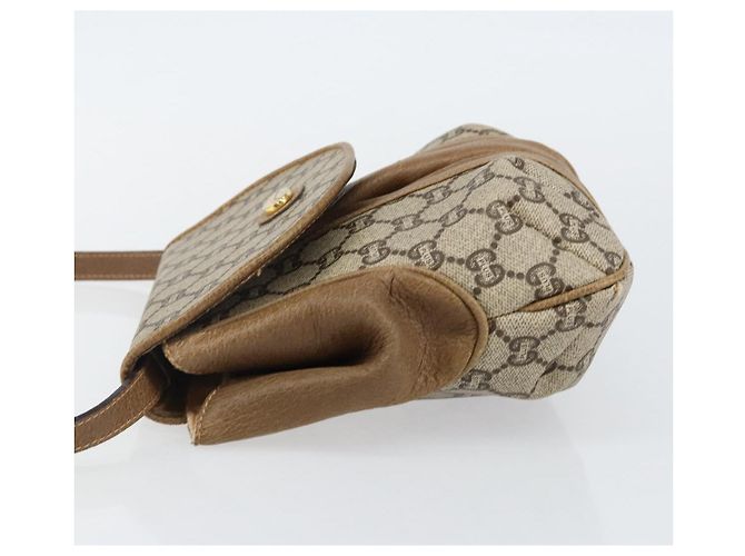 Borsa a Spalla GUCCI GG Plus Supreme in Pelle PVC Beige Oro Auth th6331 D'oro - vista 4
