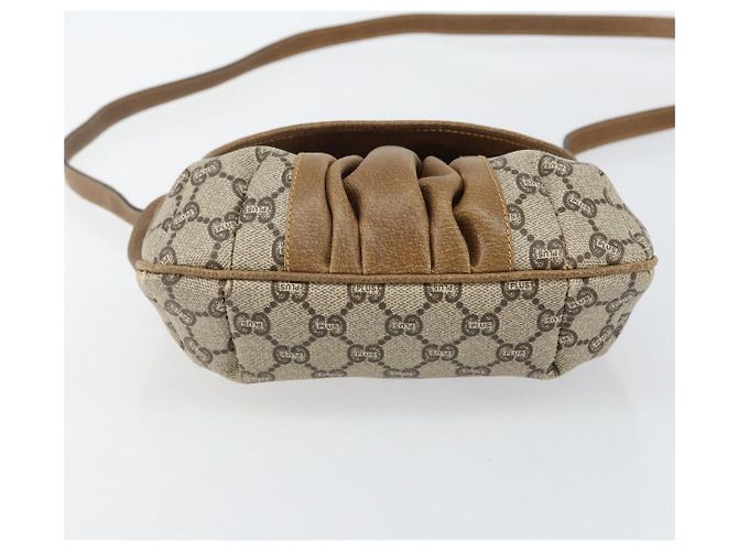 Borsa a Spalla GUCCI GG Plus Supreme in Pelle PVC Beige Oro Auth th6331 D'oro - vista 5