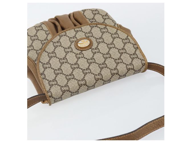 Borsa a Spalla GUCCI GG Plus Supreme in Pelle PVC Beige Oro Auth th6331 D'oro - vista 6