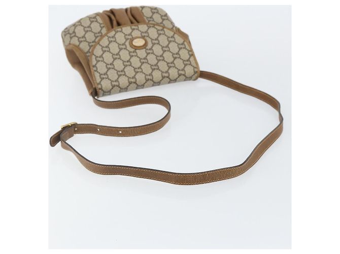 Borsa a Spalla GUCCI GG Plus Supreme in Pelle PVC Beige Oro Auth th6331 D'oro - vista 7