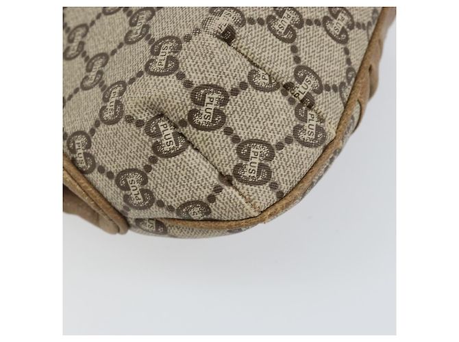 Borsa a Spalla GUCCI GG Plus Supreme in Pelle PVC Beige Oro Auth th6331 D'oro - vista 9