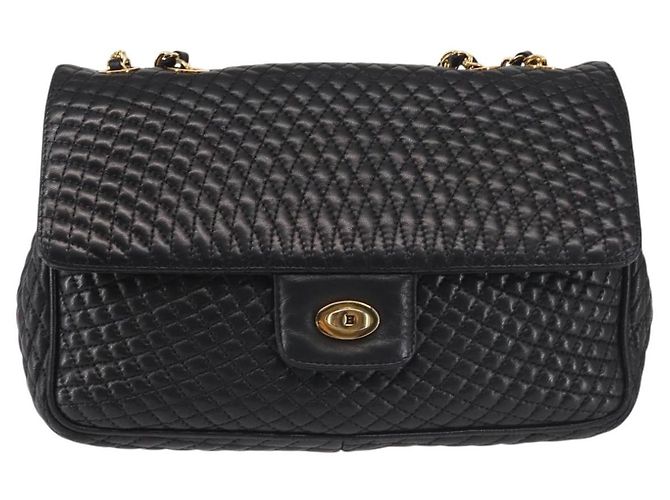 BALLY Borsa a Spalla a Catena Pelle Nera Oro Auth am9054 Nero D'oro - vista 13