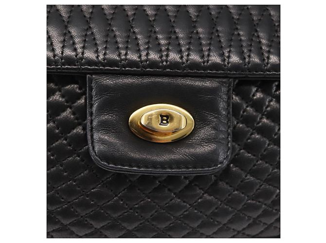 BALLY Borsa a Spalla a Catena Pelle Nera Oro Auth am9054 Nero D'oro - vista 17