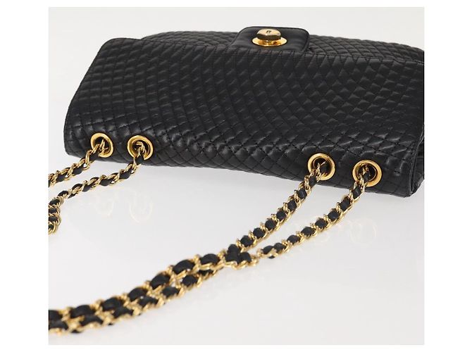 BALLY Borsa a Spalla a Catena Pelle Nera Oro Auth am9054 Nero D'oro - vista 6
