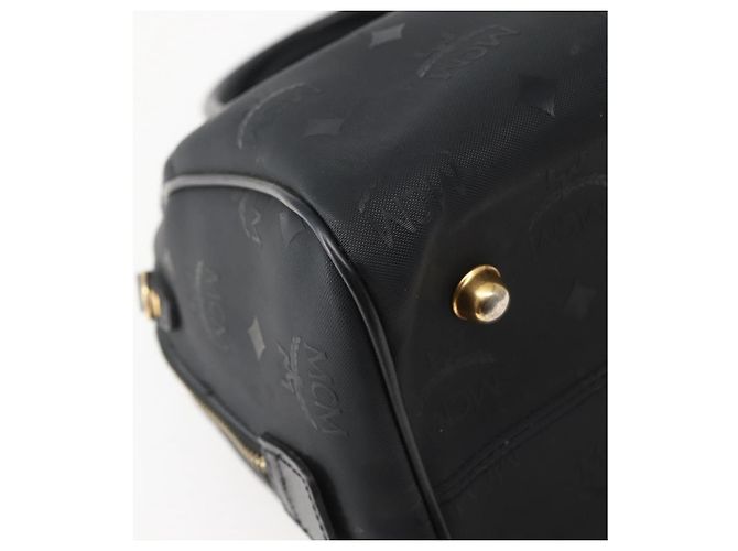 Borsa Boston MCM Logogram Vicetos PVC Nero Oro Auth am9026 D'oro - vista 16