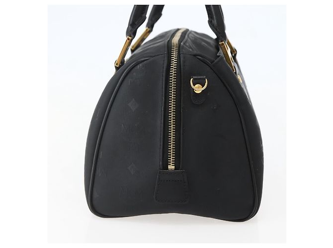 Borsa Boston MCM Logogram Vicetos PVC Nero Oro Auth am9026 D'oro - vista 4