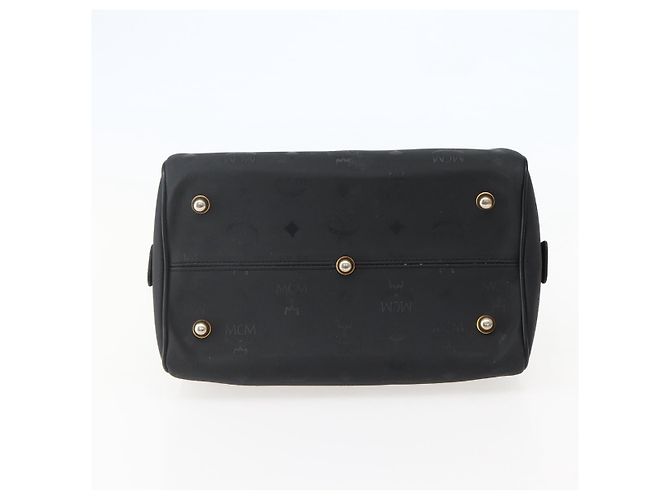 Borsa Boston MCM Logogram Vicetos PVC Nero Oro Auth am9026 D'oro - vista 5