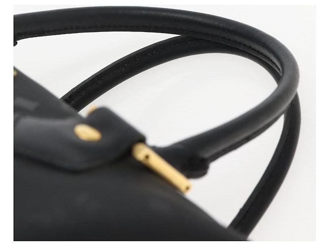 Borsa Boston MCM Logogram Vicetos PVC Nero Oro Auth am9026 D'oro - vista 8