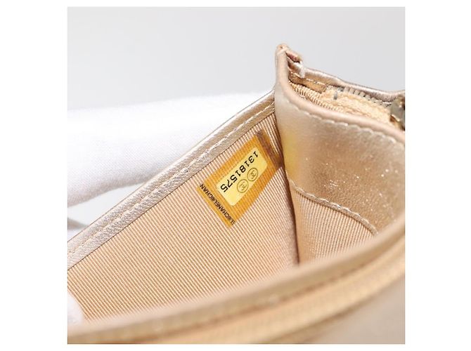 CHANEL Cartera Larga Matelassé de Piel de Cordero Oro CC Auth 143008 Dorado - vista 12