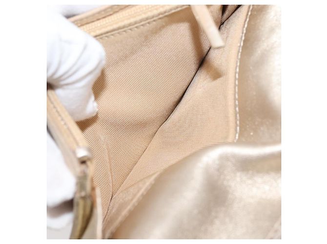 CHANEL Cartera Larga Matelassé de Piel de Cordero Oro CC Auth 143008 Dorado - vista 21