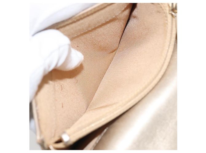 CHANEL Cartera Larga Matelassé de Piel de Cordero Oro CC Auth 143008 Dorado - vista 22