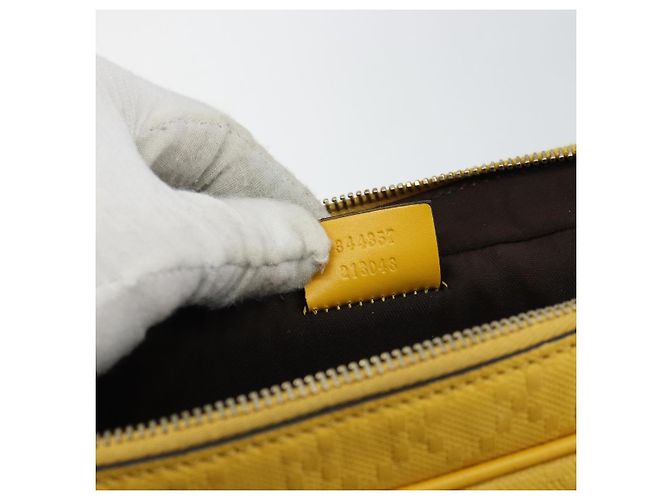 Borsa da lavoro in pelle beige e oro Diamante GUCCI 344357 Auth BA6240 D'oro - vista 12
