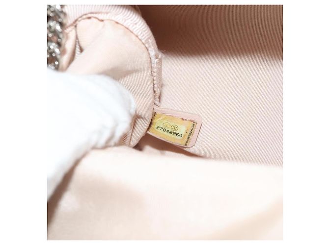 Borsa a Spalla in Tela CHANEL Chain Cruise linea Rosa Argento CC Auth 139043V - vista 10
