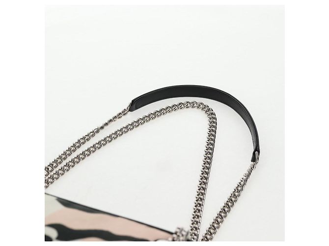 Borsa a Spalla in Tela CHANEL Chain Cruise linea Rosa Argento CC Auth 139043V - vista 15
