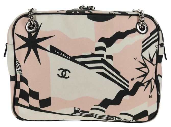 Borsa a Spalla in Tela CHANEL Chain Cruise linea Rosa Argento CC Auth 139043V - vista 2