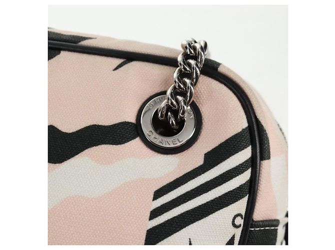 Borsa a Spalla in Tela CHANEL Chain Cruise linea Rosa Argento CC Auth 139043V - vista 20