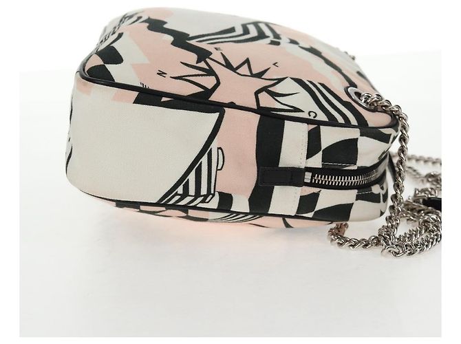 Borsa a Spalla in Tela CHANEL Chain Cruise linea Rosa Argento CC Auth 139043V - vista 4