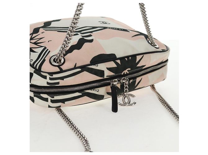 Borsa a Spalla in Tela CHANEL Chain Cruise linea Rosa Argento CC Auth 139043V - vista 6