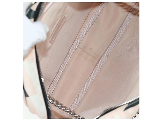 Borsa a Spalla in Tela CHANEL Chain Cruise linea Rosa Argento CC Auth 139043V - vista 8