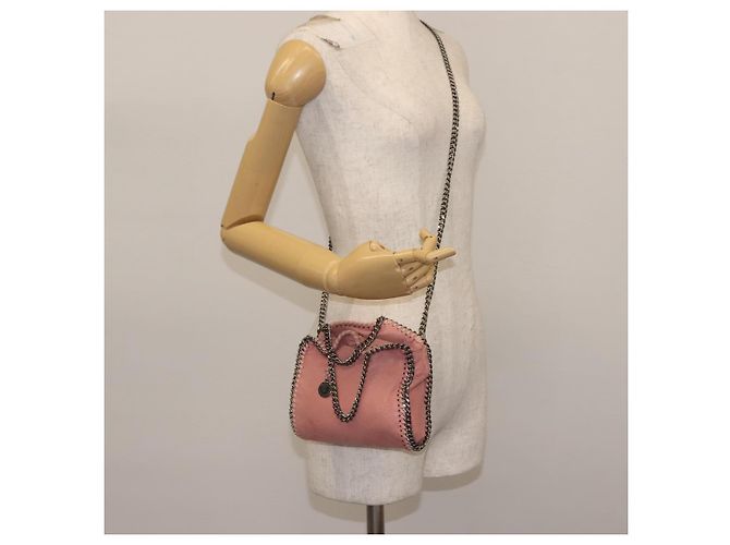 Autre Marque Borsa Mini Farabella in Suede 2way Stella McCartney Catena Rosa 391698 Auth am9156 Argento - vista 23