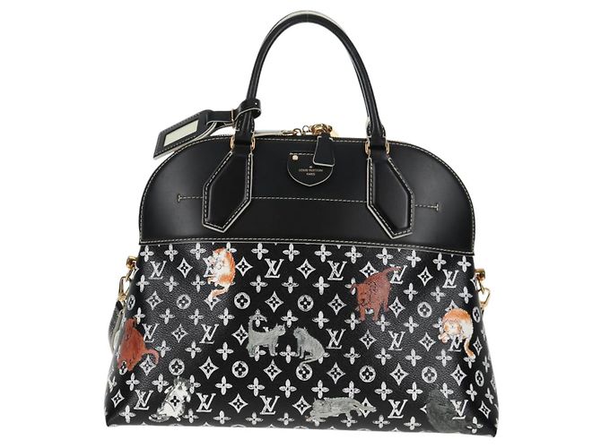 LOUIS VUITTON Catgram Alma Soup Borsa a Mano Nera M44403 LV Auth 139431SM Nero Monogramma - vista 13