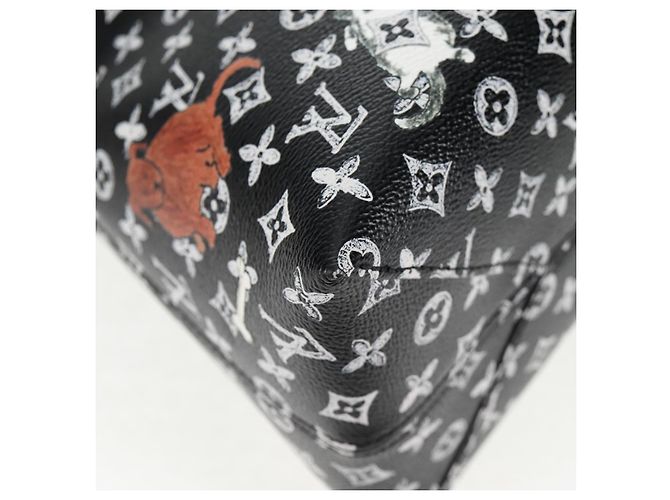 LOUIS VUITTON Catgram Alma Soup Borsa a Mano Nera M44403 LV Auth 139431SM Nero Monogramma - vista 16