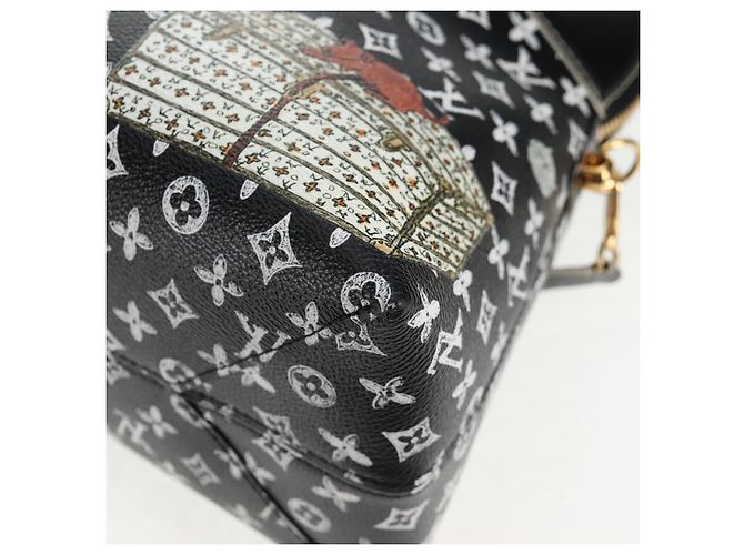 LOUIS VUITTON Catgram Alma Soup Borsa a Mano Nera M44403 LV Auth 139431SM Nero Monogramma - vista 19