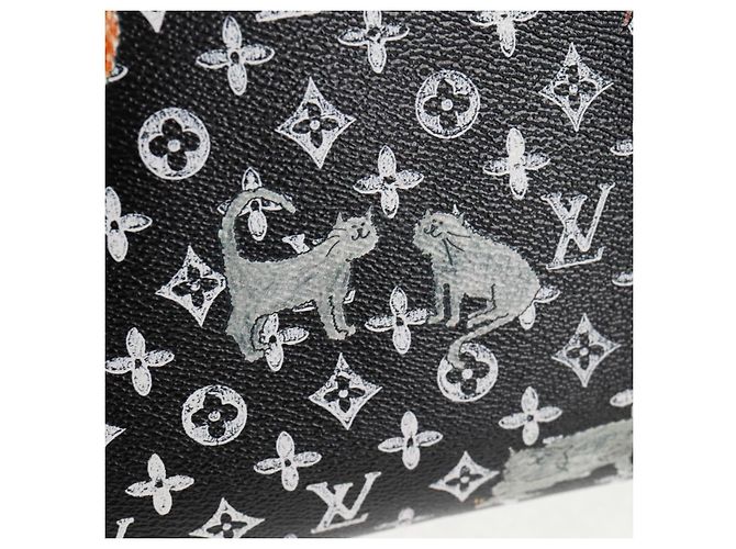 LOUIS VUITTON Catgram Alma Soup Borsa a Mano Nera M44403 LV Auth 139431SM Nero Monogramma - vista 21