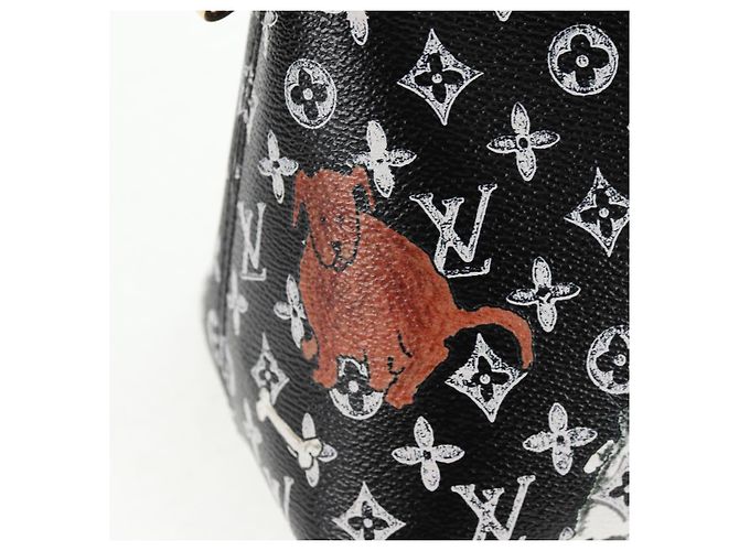 LOUIS VUITTON Catgram Alma Soup Borsa a Mano Nera M44403 LV Auth 139431SM Nero Monogramma - vista 22