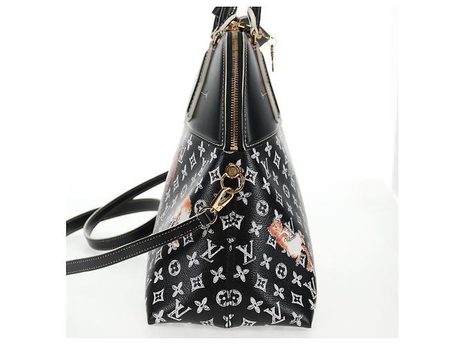 LOUIS VUITTON Catgram Alma Soup Borsa a Mano Nera M44403 LV Auth 139431SM Nero Monogramma - vista 3