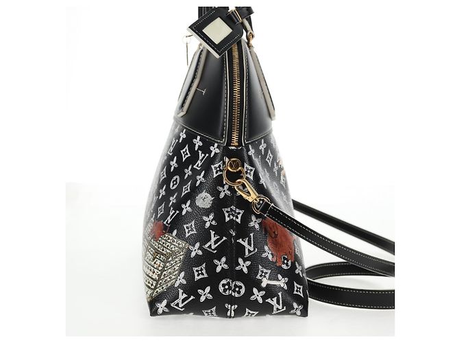LOUIS VUITTON Catgram Alma Soup Borsa a Mano Nera M44403 LV Auth 139431SM Nero Monogramma - vista 4