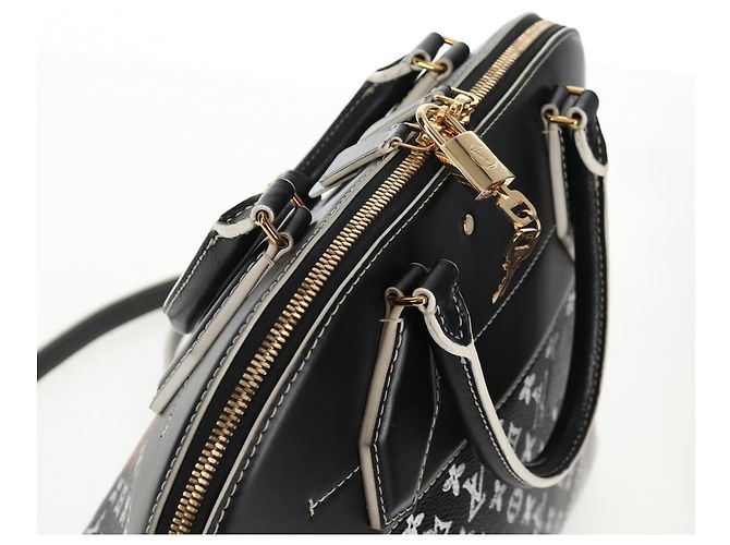 LOUIS VUITTON Catgram Alma Soup Borsa a Mano Nera M44403 LV Auth 139431SM Nero Monogramma - vista 6