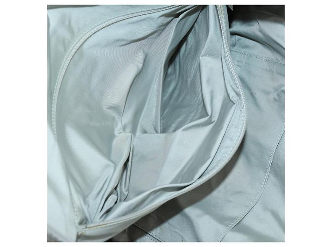 CHANEL Paris Biarritz GM Sac Tote Toile Enduite Blanc Argent CC Auth 142940 Argenté - vue 22