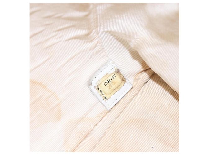 Borsa a tracolla a catena CHANEL Wild Stitch in pelle d'agnello Bianco Oro CC Auth BA6359 D'oro - vista 12