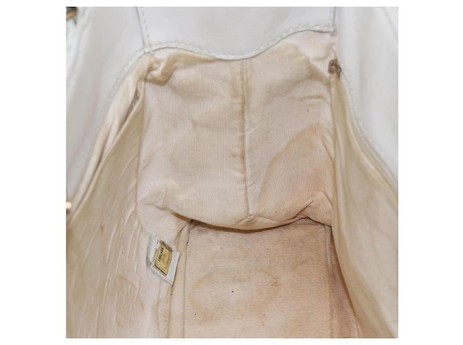 Borsa a tracolla a catena CHANEL Wild Stitch in pelle d'agnello Bianco Oro CC Auth BA6359 D'oro - vista 20
