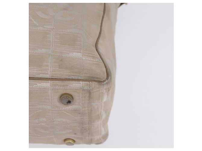 CHANEL Nuova Borsa Tote da Viaggio Nylon Beige Oro CC Auth 143978 D'oro - vista 15